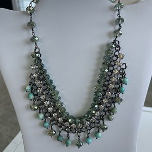 Turquoise and crystal necklace